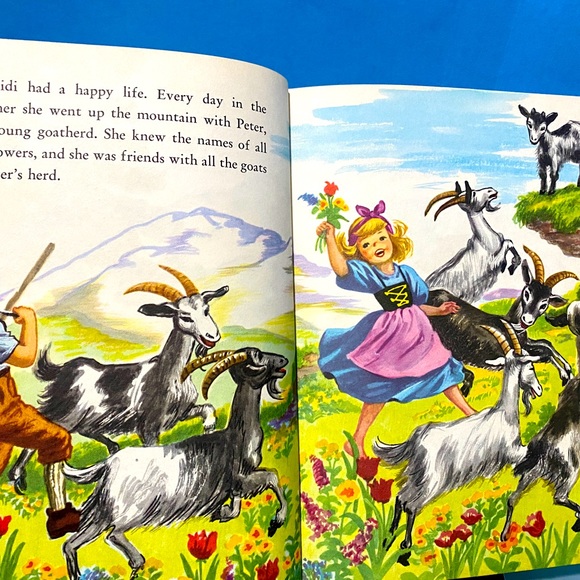 A LITTLE GOLDEN BOOK VTG 1954 HEIDI HER LIFE IN THE MOUNTAINS w/HER GRANDFATHER - Picture 4 of 15